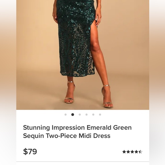 NWT - LuLu’s Two Piece Midi Dress - Sequin - Picture 4 of 12